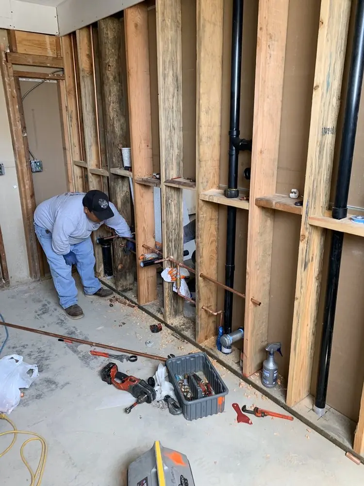 Commercial rough-in plumbing for Water Heater Replacement in Mountain View Plaza